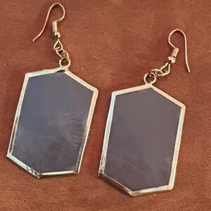 Elegant Gold and Gray Geometric Earrings